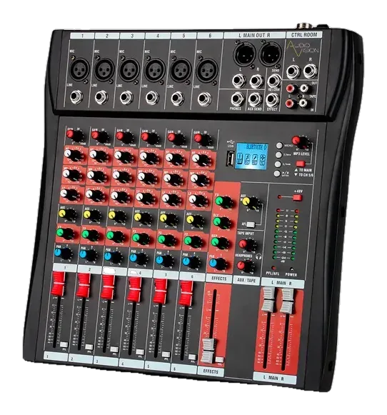 Микшерный пульт 6-каналов AudioVision MX-6P