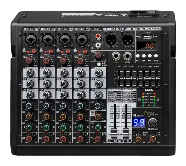 Микшерный пульт 6 канальный AudioVision AV-M6